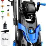 2026 Upgrade Pressure Power Washer 4800PSI w/4 Quick Connect Nozzles, Inlet Hose & Filter&500ML Soap Tank, High Cleaning Machine for Cars/Fences/Driveways/Patios/Home Cleaning,Blue