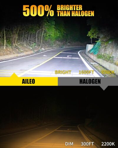 AILEO 2024 Upgraded H11 LED Bulbs,18000LM 60W 500% Ultra Brightness 6500K Cool White H8 H9 H11 LED Fog Light Bulb,Canbus Plug and Play,2Pcs - Image 3