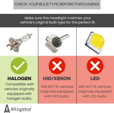 ALLIGATOR AUTO LIGHTS Compatible with GMC Sierra 1500 2014-2015, 2500HD/3500HD 2015-2019 Headlight Assembly Pair, with LED DRL, Bulbs Included, Halogen - Image 2