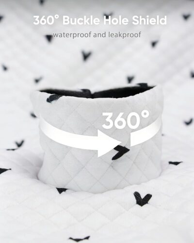 2 Pack Waterproof Baby Piddle Pads Carseat Potty Training Car Seat Protector, Waterproof Infant Car Seat Liner Cover to Prevent Pee, Leakproof and Washable (Black and White) - Image 3