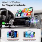 Wireless Carplay Adapter 2in1, 2026 Upgrade Wired to Wireless for CarPlay/Android Auto, WiFi 6 Mini Plug & Play, USB/Type C, Smart Button Dongle Auto-Connect for iPhone iOS 10+ Android 11+ - Image 6