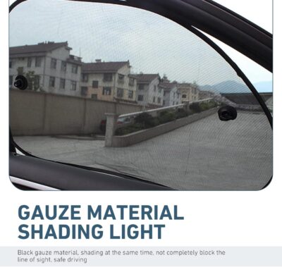 2 PCS Car Side Window Sun Shade, 25.5 x 14.9 Inch Mesh Sunshade with Suction Cups for UV and Heat Blocking, Universal for Most Cars, Trucks, SUVs (Black) - Image 7