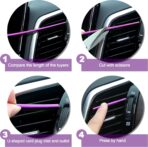20Pcs Car Auto Air Conditioner Vent Outlet Trim Strip, DIY Decoration Chrome PVC Car Interior Moulding Trim Strip Line for All Straight Air Vent Outlet (Purple) - Image 4