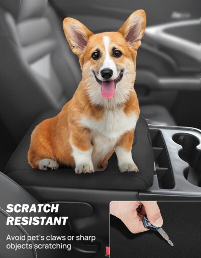 JOYTUTUS Center Console Cover Compatible with Silverado Sierra 2014 2015 2016 2017 2018 Jump Seat, Neoprene Arm Rest Armrest Cover for Car, Durable Middle Console Cover Replacement for Trucks - Image 7