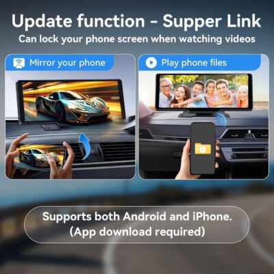 Portable Carplay Screen for Car, 10" Wireless Carplay & Android Auto, OTA Updates, Car Play Touchscreen with 1080P Backup Camera,GPS Navigation,Voice Control,5.0 Bluetooth (10inch) - Image 5