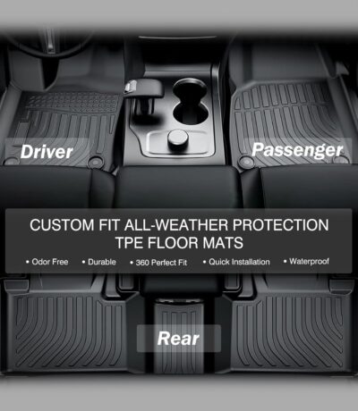 Car Floor Mats Replacement for Kia Rio Sedan & Hatchback 2018-2024 Protection Custom Fit All Weather Waterproof Carpets Durable Odorless Liners Front & Rear Full Set Accessories - Image 2