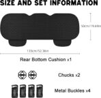 Black Back Seat Cover, Rear Car Seat Cover for Cars Truck SUV,Seat Covers with Storage Pocket,Bottom Auto Seat Cushion Pad Mat for Most Vehicles-Black,1 Pcs - Image 2