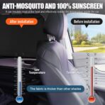 Car Window Sun Shade for Side Window, 4 Pcs Magnetic Covers Blackout Car Sun Shade Privacy Curtains Universal UV Protection Automotive Sunshades for Family Baby Kids Camping - Image 5