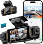 IIWEY N9 5 Channel Dash Cam 360° View, 5.8G WiFi-6 with App, Free 128GB Card, FHD Front & Rear Inside, Left, Right Dash Camera for Car, 12 IR Lights Night Vision, GPS, 24/7 Parking Mode, G-Sensor