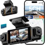 IIWEY N9 5 Channel Dash Cam 360° View, 5.8G WiFi-6 with App, Free 128GB Card, FHD Front & Rear Inside, Left, Right Dash Camera for Car, 12 IR Lights Night Vision, GPS, 24/7 Parking Mode, G-Sensor