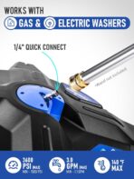 MEKOH 16.5” Pressure Washer Surface Cleaner, Large Lightweight Driveway Pressure Washer Attachment 3600PSI, 4 Caster Wheels, 1/4” Quick Connect, Universal Gas & Electric Power Washer Surface Cleaner - Image 7