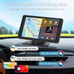 Portable Wireless Carplay Car Stereo, 7" HD Touchscreen for Car with Apple CarPlay & Android Auto with Backup Camera/Mirror Link/Voice Control/Bluetooth/GPS/AUX/FM Satellite Radio for All Vehicles - Image 3