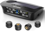 Tymate TM3 RV Tire Pressure Monitoring System, Tire Pressure Monitor with Solar Charge, TPMS with 4 Sensors(Max to 10) & 6 Alarm Modes, 2024 Updated w/Color LCD Display, 0-87PSI for RV/Trailer/Truck