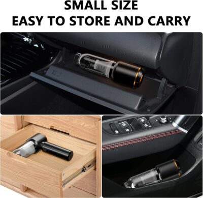 Professional Car Vacuum Cleaner, 20000Pa Powerful Handheld Vacuum for Car Interior Cleaning, Portable Cordless Mini Vacuum with Brushless Motor & Crevice Tool for Car - Image 6