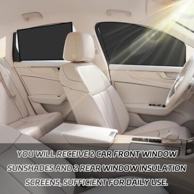 Driver Side Window Sun Shade 2PCS Car Magnetic Window Shades for Baby and Privacy, Car Windows Curtains Covers Front Side Glass 99% UV Protection Magnetic Blackout Windows Cover Tint - Image 5