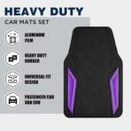 PIC AUTO Rubber Floor Mats, Purple Aluminum Film with Colorful Piping Floor Mats for Cars, Car Mats with Non-Slip Backing, All-Weather Protection, Trim-to-Fit Liner for Cars, SUVs, Trucks, Vehicles - Image 2