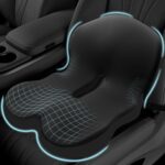 Memory Foam Seat Cushion for Sciatica & Back Pain Relief - Ergonomic Chair Pad with Adjustable Strap & Supportive Comfort Cover, Non-Slip for Car, Truck, Office Chair -Black