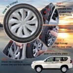 Hubcaps Wheel Cover Replacement R16 Size Hub Cap Universal-Fit Steel Wheel Rim Caps ABS Tire Covers for Most Cars Trucks Sedans SUV -Set of 4（16-inch，Black） - Image 6