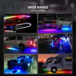 OPT7 Aura DreamColor Underglow Chasing Light Kit with APP & Remote Control, 4 PCS Flexible RGBIC LED Strips, 12V Neon Accent Underbody Lights for Car Truck RV, Multi Color Music Mode, Easter Gifts - Image 8