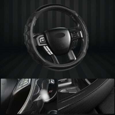 GIANT PANDA Car Steering Wheel Cover for Ford F150 F250 F350 Expedition 15.5-16 inches - Black - Image 4