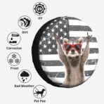 Funny Raccoon Spare Tire Cover Black White American Flag 14 Inch Wheel Protector for Truck SUV Trailer Camping Rv Tire Covers - Image 6
