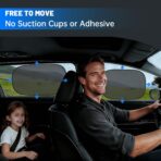 4 PCS Universal Car Window Shades for Baby, 20"x12" Static Cling Mesh Car Shades for Side Windows, Easy Fold UV & Sun Protection Window Covers for Family Travel - Image 2