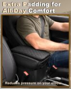 Armrest Cover for Jeep Wrangler JL Center Console Pad with Organizer Storage Pockets, Black Faux Leather Arm Rest Lid Cushion Accessories (2018-2026 Wrangler JL/Gladiator JT) - Image 3