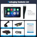 9" Wireless CarPlay Screen for Car, Apple CarPlay & Android Auto Receiver with 1080P Backup Camera, HD Touchscreen, Bluetooth, GPS, Voice Control，Universal Fit for All Cars - Image 6