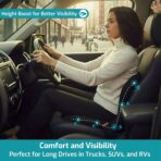 Trucker Seat Cushion, Car Seat Cushions with Lumbar Support Pillow, Ergonomic L-Shaped Orthopedic Memory Foam Pad for Long Driving Back Pain Sciatica Relief, Drivers Office Workers (Black+Mesh Cloth) - Image 5