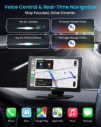 IK5 9" Wireless Apple CarPlay & Android Auto Screen, Portable Car Stereo with 4K Dash Cam & 1080p Backup Camera, Add CarPlay to Any Vehicle, Touchscreen, Mirror Link - Image 3