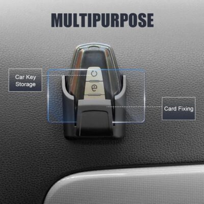 Car Key Fob Holder, Car Garage Keys Card Holder for Dashboard, Multifunctional Key Remote Organizer with Strong Double-sided Adhesive Tape, Universal Fit for Truck SUV (Black) - Image 7