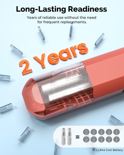 ETENWOLF T300 Digital Tire Pressure Gauge 3-200 PSI, Industrial Tire Gauge Calibrated to ANSI B40.7 Grade 2A(Plus-Minus 0.5%), Replaceable AAA Batteries (Vivid Orange) - Image 3