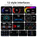 OBD2 Heads Up Display for Car, OBD2 & GPS Speedometer Dual System HUD Digital Speedometer MPH with Car Inclinometer, RPM, Water Temp, Volt, Mileage, Overspeed Alarm for Most 2008+ Sedan Cars - Image 4