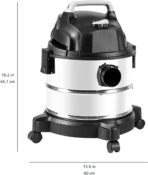 Amazon Basics Wet Dry Shop Vacuum Cleaner, 4 Gallon, 3 HP Stainless Steel, Grey/Black - Image 8