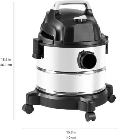Amazon Basics Wet Dry Shop Vacuum Cleaner, 4 Gallon, 3 HP Stainless Steel, Grey/Black - Image 8