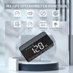 M1 White Windshield Projection Heads Up Display, Digital GPS Speedometer with Speed, Travel Direction Function, and Overspeed Alarm, Fatigue Driving Alarm， Suitable for All Vehicles - Image 3