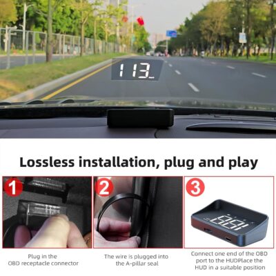 Heads up Display for Cars Car HUD M4, Digital Speedometer for Car OBD2 Speedometer with Speed, Voltage, Water Temperature, etc., Suitable for Some Vehicles' speedometers after 2009 - Image 9