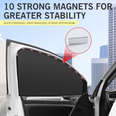 4PCS Auto Window Shade, Magnetic Side Window Sun Shade, Block Light Car Window Covers, Heat Insulation and UV Protection Car Curtain, Universal Interior Accessories - Image 6