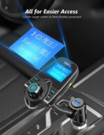 Nulaxy KM18 Bluetooth 5.4 Car Adapter with 1.44" Clear Display & Flexible Gooseneck - FM Radio Transmitter & Bluetooth Receiver for Hands-Free Calls, Wireless Music via BT/FM/AUX/TF, USB Car Charger - Image 3