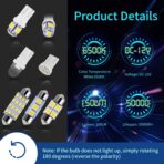 42 Pieces Interior Car Lights, Super Bright White Dome Map Tail Cab Lights Bulb Kit Set , DE3175 T10 31mm 41mm 194 LED Bulb for Your Trucks Width Lamp(White) - Image 3
