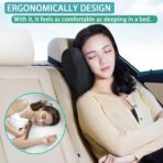 Super Soft Car Headrest Pillow, 100% Memory Foam Car Neck Pillow with Adjustable Strap & Breathable Removable Cover, Ergonomic Design - Travel Pillow Car Pillow for Neck/Back Pain Relief(Black, 1PC) - Image 5