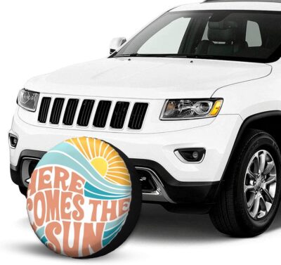 Here Comes The Sun Spare Tire Covers Wheel Protector for Truck, SUV, Trailer, Camping, Rv Tire Covers 14 Inch - Image 4