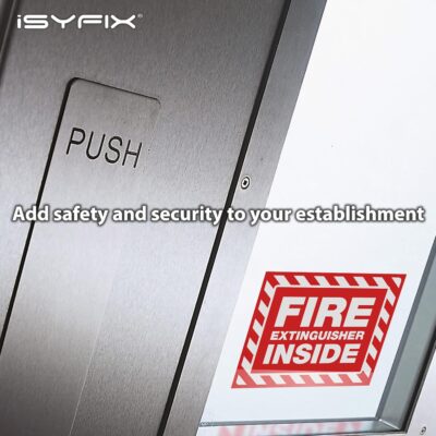 iSYFIX Fire Extinguisher Inside Signs Stickers – 5 Pack 5x4 Inch – Self-Adhesive Vinyl Decals, Laminated for UV, Weather, Scratch, Fade Resistance, for Cars, Trailers, Rv's, Trucks and Vehicles - Image 4