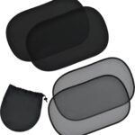 EcoNour Car Window Shades for Baby (4 Pack) | Protects Baby from Window Sun & Heat | Sun Shade Side Windows for Kids | Automotive Sun Protection from UV | Child Safety Accessories | Medium - 20"x12"