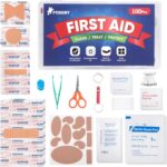 PTEROMY 100 Piece Mini First Aid Kit, Portable Small Emergency Kits Compact 1st Aid Kit for Car, Travel, Home, Camping, Outdoor, Hiking
