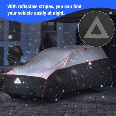 Favoto Hail Protection Car Cover - Waterproof SUV Car Cover Padded Anti-Hail Snow Rain Protector for Automobiles Outdoor Heavy Duty with Reflective Stripes Full Exterior Cover Fits SUV up to 198" - Image 8