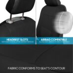 BDK PolyPro Car Seat Covers Full Set in Solid Black, Front and Rear Split Bench Seat Covers for Cars, Easy to Install Car Seats Cover Set and Accessories for Auto Trucks Van SUV - Solid Black - Image 8