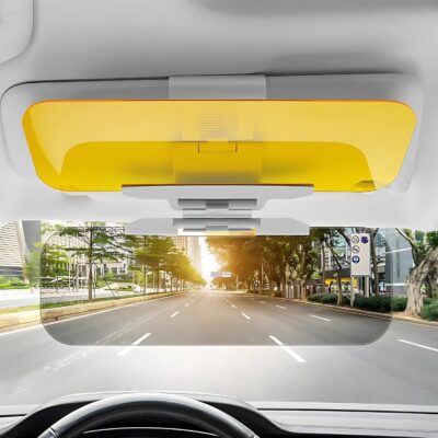 Day/Night Polarized Sun Visor Extender for Car/Trucks, Anti-Glare UV Protection Clip-On Shield, Shatterproof Optical Acrylic/Heat Reducer/Universal Adhesive-Free Sun Visor for Car Windshield - Image 8
