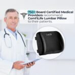 ComfiLife Lumbar Support Back Pillow Office Chair and Car Seat Cushion - Memory Foam with Adjustable Strap and Breathable 3D Mesh (Black) - Image 8