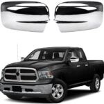 Chrome Side Mirror Covers Caps Compatible with 2009-2018 Dodge Ram 1500 and 2019-2024 RAM 1500 Classic Without Turn Signal Cut-Outs (Chrome-without Cut-Outs)